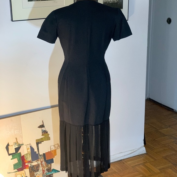 Laurence Seger - Vintage Cotton & Silk Black Dress - Size 40 (FR) - Picture 3 of 3